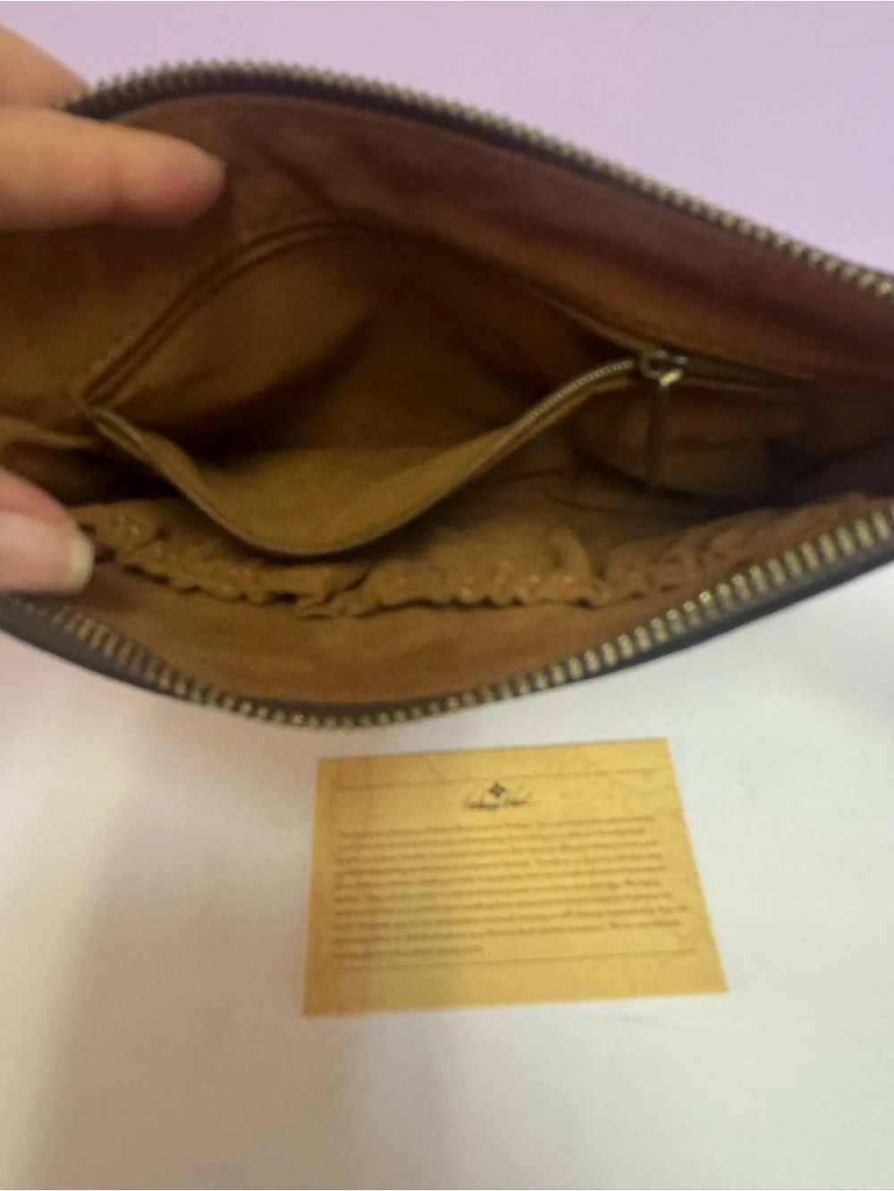 Patricia Nash Crackled Metallic Leather Zip Pouch Clutch